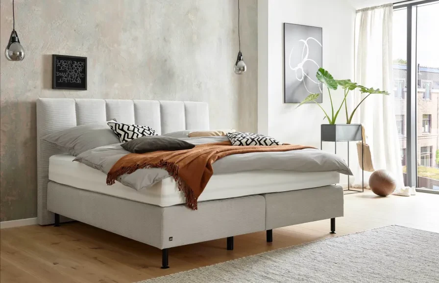 Interliving Boxspringbett Serie 1418 - Boxspringbett mit feinem Cordbezug